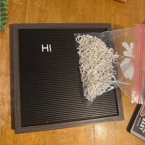 Wood Frame Black Letter Board with White Letters